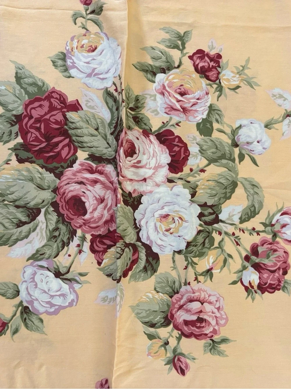 VTG Ralph Lauren Home Set Cotton Standard Pillowcases KATHLEEN Floral  Gold/Rose